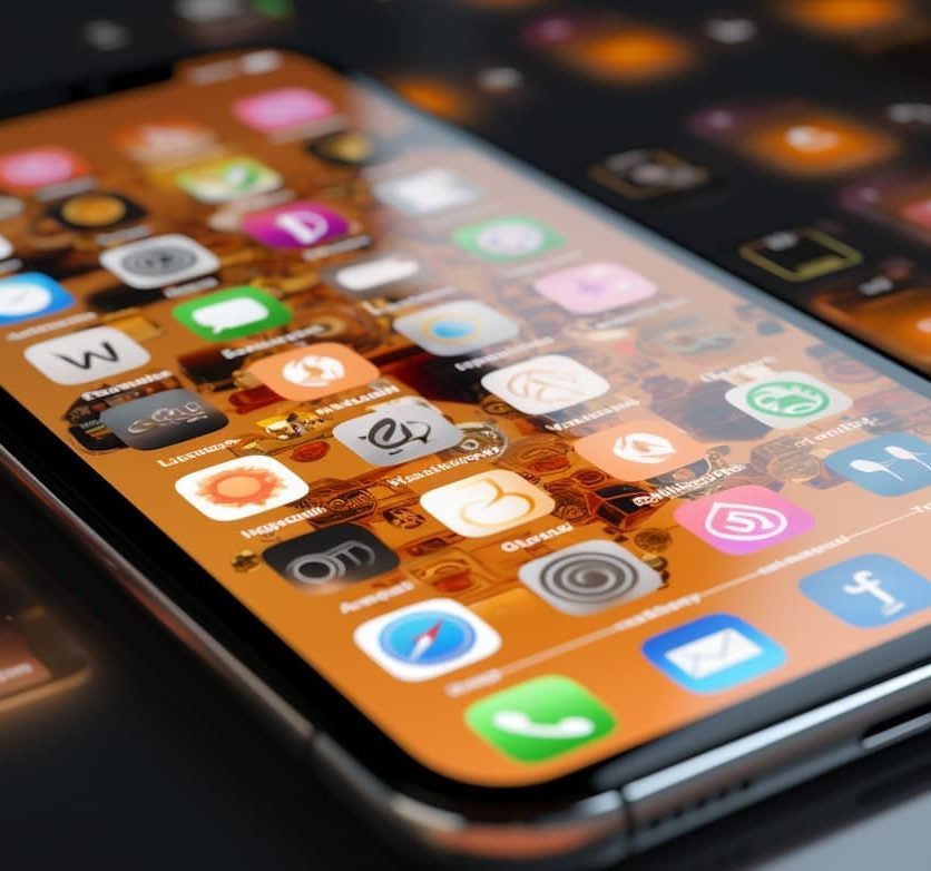 Dynamic Array of Modern Mobile Apps on Sleek Smartphone